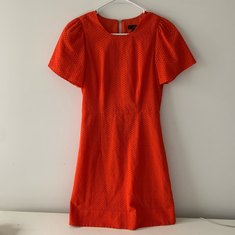 Jcrew red eyelet dress